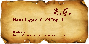 Messinger Gyöngyi névjegykártya